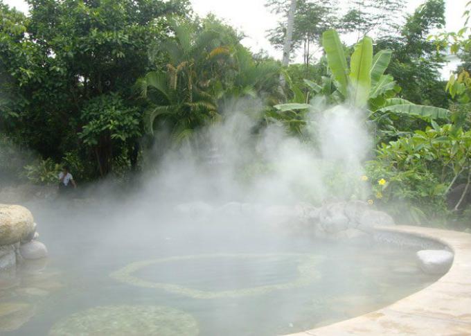 Modern Water Mist Fountain Using High Pressure Fogging System Eco Friendly