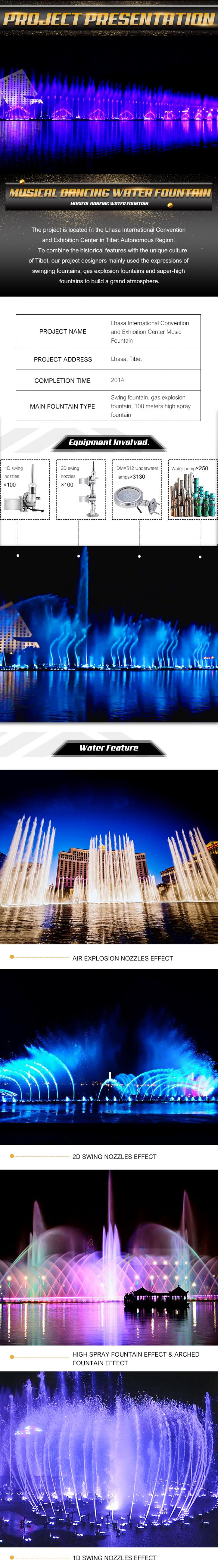 Color Change Outside Musical Water Fountain Stainless Steel Dancing Fountain On The Sea