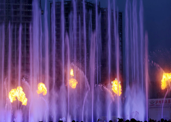 China Classic Dubai Singing Fountains , Multi Colored Flaming Water Fountain factory