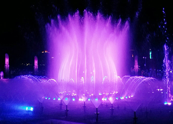 China Outside Electric Digital Water Fountain , Light And Music Fountain Large Scale factory