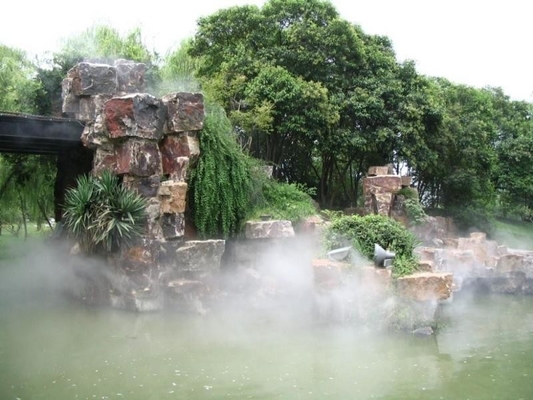 Small Smoking Gas Mist Fog Water Fountain , Stainless Steel Floor Mist Fountain