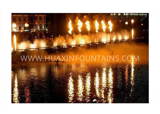 Large Scale Decorative Flaming Water Fountain Show With PC/PLC System