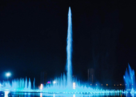 Super Shocking Outdoor Led Pond Fountain , Dancing Pool Fountain 100m Super High Spray supplier