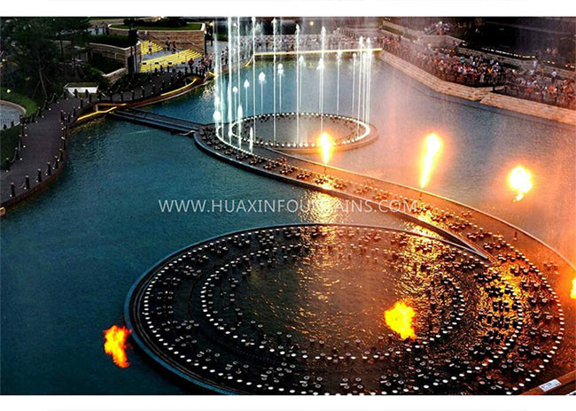 Modern Art Fire Water Fountain , Large Amazing Musical Water Fountain Project supplier