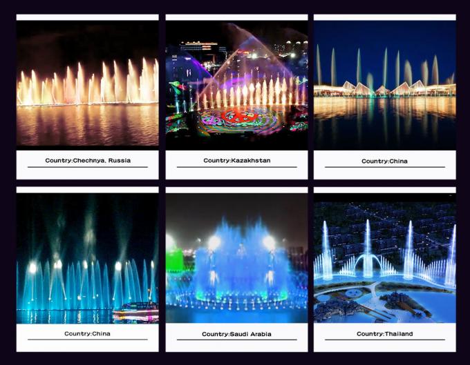 Color Changing River Water Fountain Display , Dancing Music Fountain PC Controlled