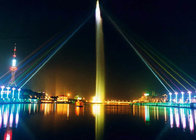 Super Shocking Outdoor Led Pond Fountain , Dancing Pool Fountain 100m Super High Spray supplier