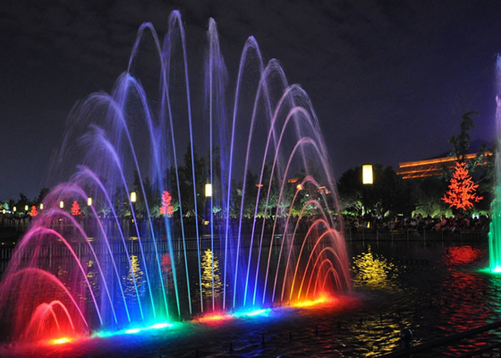 Large Sea Surface Music Dancing Fountain With Various Special Water Shapes supplier