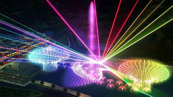 Self Designed Outdoor Laser Light Show With Music Dancing Water Fountain supplier