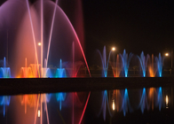 Outdoor Playing Musical Water Fountain With Led Underwater Lights PC Controlled supplier