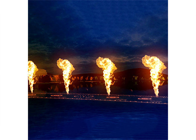 Contemporary Outdoor Musical Fountain With Fantastic Fireworks Image supplier