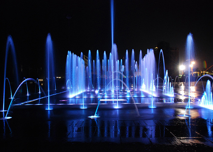 Dry Floor Water Fountains Dancing Musical Fountain With LED Lights On Ground supplier